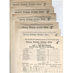 BAR CRICKET SCORECARDS 1950S (THE OVAL)