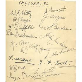 CHELSEA FOOTBALL CLUB - LATE 1930S SIGNED ALBUM PAGE