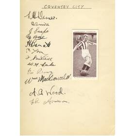 COVENTRY CITY - LATE 1930S SIGNED ALBUM PAGE