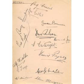 ARSENAL & ALDERSHOT FOOTBALL CLUBS - LATE 1930S SIGNED ALBUM PAGE