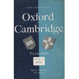 OXFORD V CAMBRIDGE 1953 RUGBY PROGRAMME