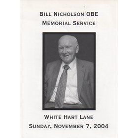 BILL NICHOLSON OBE MEMORIAL SERVICE