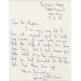 RAY WILSON (HUDDERSFIELD TOWN, EVERTON & ENGLAND) 1985 