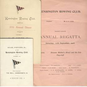 KENSINGTON ROWING CLUB 1908-1916 (COLLECTION OF EPHEMERA)