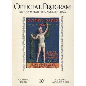 LOS ANGELES OLYMPICS 1932 - 7TH AUGUST OFFICIAL PROGRAM