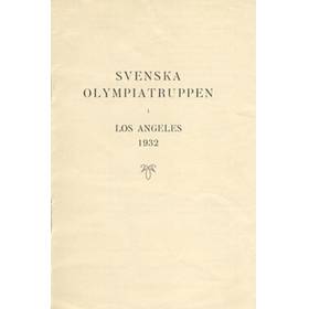 LOS ANGELES OLYMPICS 1932 (SWEDISH TEAM LIST)
