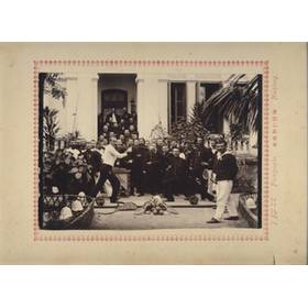 FENCING EXHIBITION BY FRENCH NAVAL OFFICERS 1880S (HAI PHONG) PHOTOGRAPH