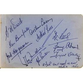 BRITISH RYDER CUP TEAM 1951 GOLF AUTOGRAPHS