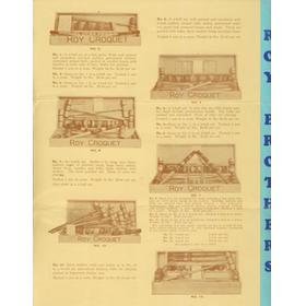 ROY BROTHERS CROQUET ADVERTISING LEAFLET