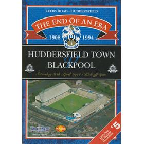 HUDDERSFIELD TOWN V BLACKPOOL 1994 (LAST MATCH AT LEEDS ROAD) FOOTBALL PROGRAMME