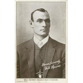 BILL SQUIRES (AUSTRALIAN BOXER) BOXING POSTCARD