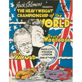BRUCE WOODCOCK V LEE SAVOLD 1950 BOXING PROGRAMME