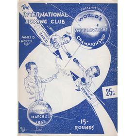 CARMEN BASILIO V SUGAR RAY ROBINSON 1958 BOXING PROGRAMME