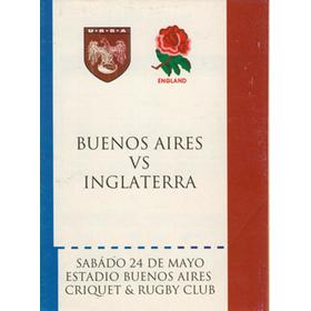 BUENOS AIRES V ENGLAND 1997 RUGBY PROGRAMME