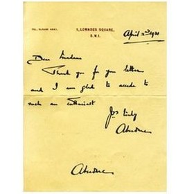 CLARENCE NAPIER BRUCE (3RD BARON ABERDARE) 1931 signed letter