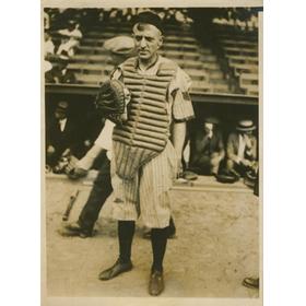 GENERAL SMEDLEY BUTLER (U.S. MARINES) PLAYING BASEBALL ORIGINAL PRESS PHOTOGRAPH