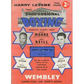 DAVEY MOORE V BOBBY NEIL 1959 BOXING PROGRAMME
