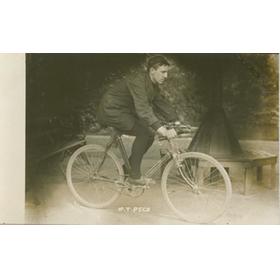 T PECK (BRITISH EMPIRE CHAMPION) CYCLING POSTCARD