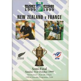 NEW ZEALAND V FRANCE 1999 (WORLD CUP SEMI-FINAL) RUGBY PROGRAMME