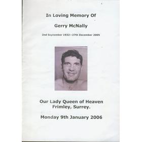 GERRY MCNALLY (GREAT BRITAIN) FUNERAL PROGRAMME 2006