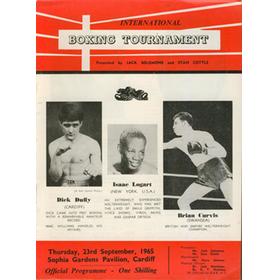 BRIAN CURVIS V ISAAC LOGART 1965 BOXING PROGRAMME