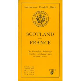 SCOTLAND V FRANCE 1950 RUGBY PROGRAMME