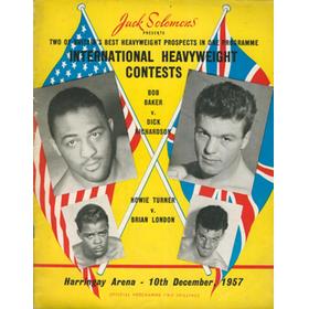 BOB BAKER V DICK RICHARDSON 1957 BOXING PROGRAMME