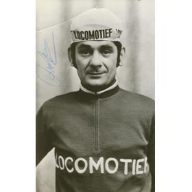 BERT BOOM SIGNED CYCLING POSTCARD