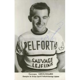 GEORGES GROUSSARD SIGNED CYCLING POSTCARD