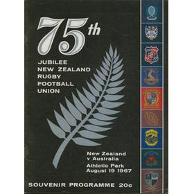NEW ZEALAND V AUSTRALIA 1967 (WELLINGTON) RUGBY PROGRAMME