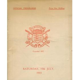 KINGSTON REGATTA 1933 OFFICIAL PROGRAMME
