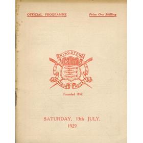 KINGSTON REGATTA 1929 OFFICIAL PROGRAMME