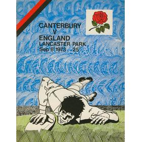 CANTERBURY V ENGLAND 1973 RUGBY PROGRAMME