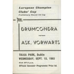 DRUMCONDRA V ASK. VORWARTS 1965 FOOTBALL PROGRAMME