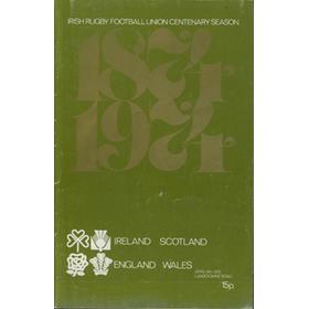 IRELAND & SCOTLAND V ENGLAND & WALES 1975 RUGBY PROGRAMME