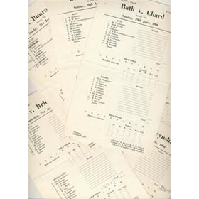 BATH CRICKET CLUB SCORECARDS 1960