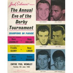 DAVE CHARNLEY V DOUG VAILLANT 1962 BOXING PROGRAMME