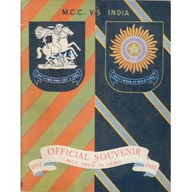 OFFICIAL SOUVENIR OF M.C.C. TOUR IN INDIA 1951-1952