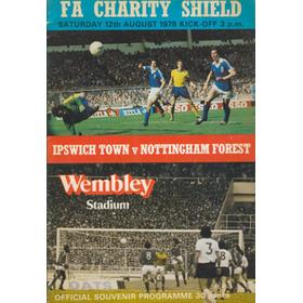 IPSWICH TOWN V NOTTINGHAM FOREST 1978 (CHARITY SHIELD) FOOTBALL PROGRAMME