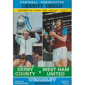 DERBY COUNTY V WEST HAM UNITED 1975 (CHARITY SHIELD) FOOTBALL PROGRAMME