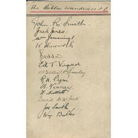 BOLTON WANDERERS 1923 (FA CUP WINNERS) SIGNED POSTCARD