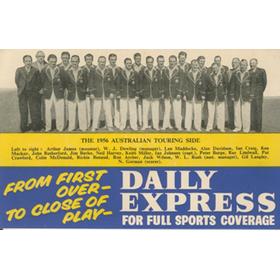 AUSTRALIA 1956 TOUR TO ENGLAND - ADVERTISING CARD
