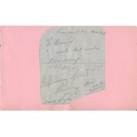 LIVERPOOL FOOTBALL CLUB AUTOGRAPHS 1946-47 (ALBUM PAGE)