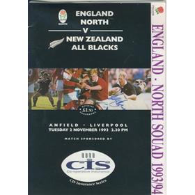 ENGLAND NORTH V NEW ZEALAND 1993 RUGBY PROGRAMME