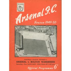 ARSENAL V BOLTON WANDERERS 1949-50 FOOTBALL PROGRAMME