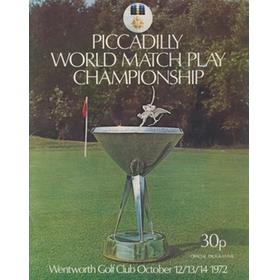 WORLD MATCH PLAY CHAMPIONSHIP 1972 GOLF PROGRAMME