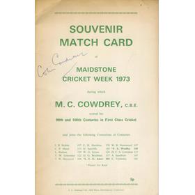 KENT V SOMERSET, KENT V SURREY 1973 (COWDREY