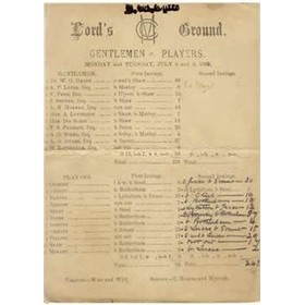 GENTLEMEN V PLAYERS 1880 CRICKET SCORECARD