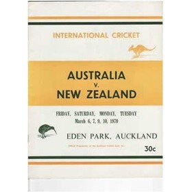 NEW ZEALAND V AUSTRALIA 1970 (EDEN PARK) CRICKET PROGRAMME