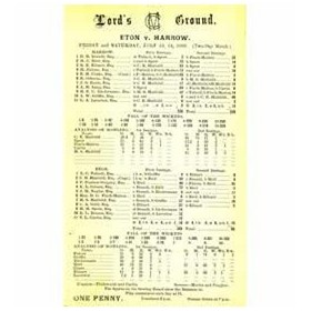 ETON V HARROW 1906 CRICKET SCORECARD